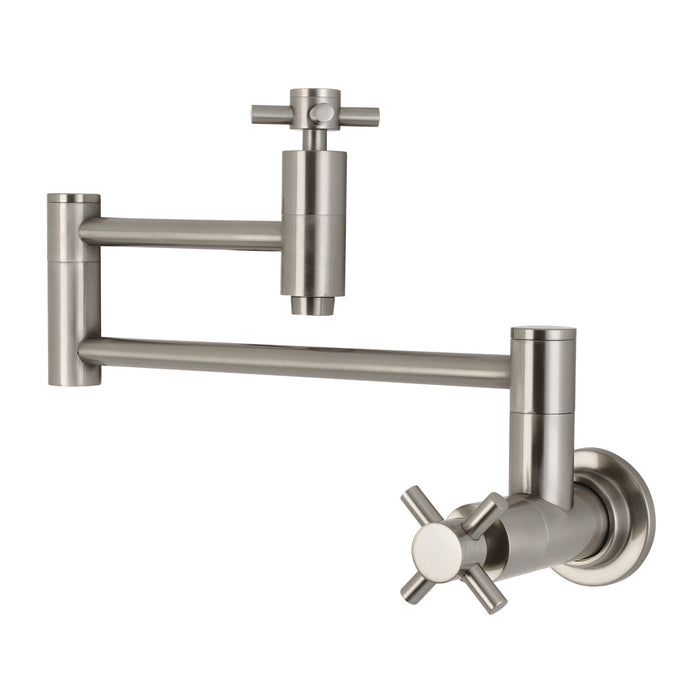 Kingston Sona KS8108DX - Concord Two-Handle 1-Hole Wall Mount Pot Filler Faucet, Brushed Nickel