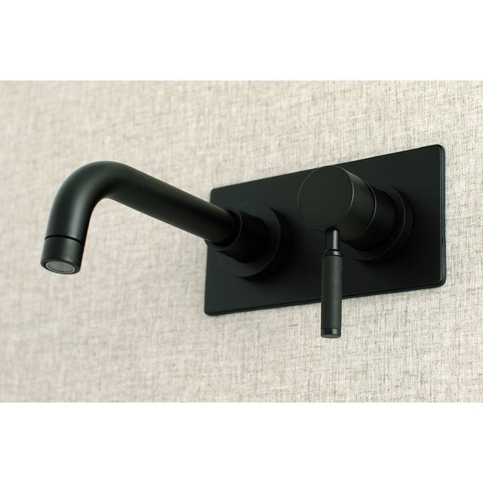 Kaiser KS8110DKL Single-Handle 2-Hole Wall Mount Bathroom Faucet, Matte Black