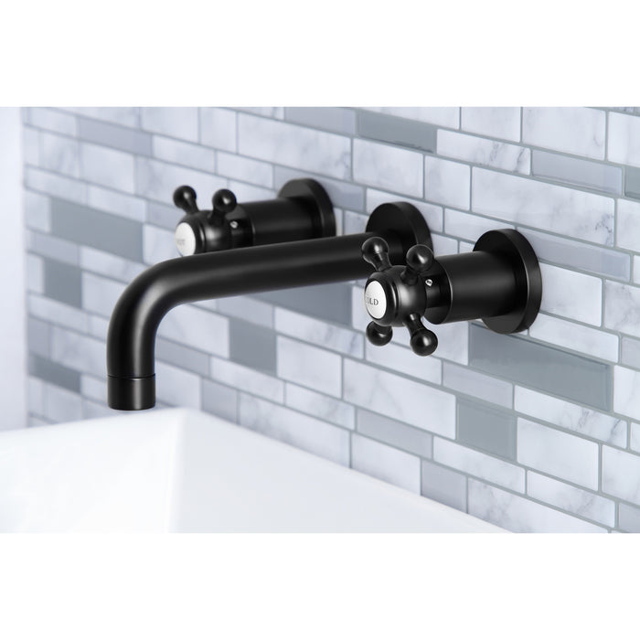 Metropolitan KS8120BX Two-Handle 3-Hole Wall Mount Bathroom Faucet, Matte Black