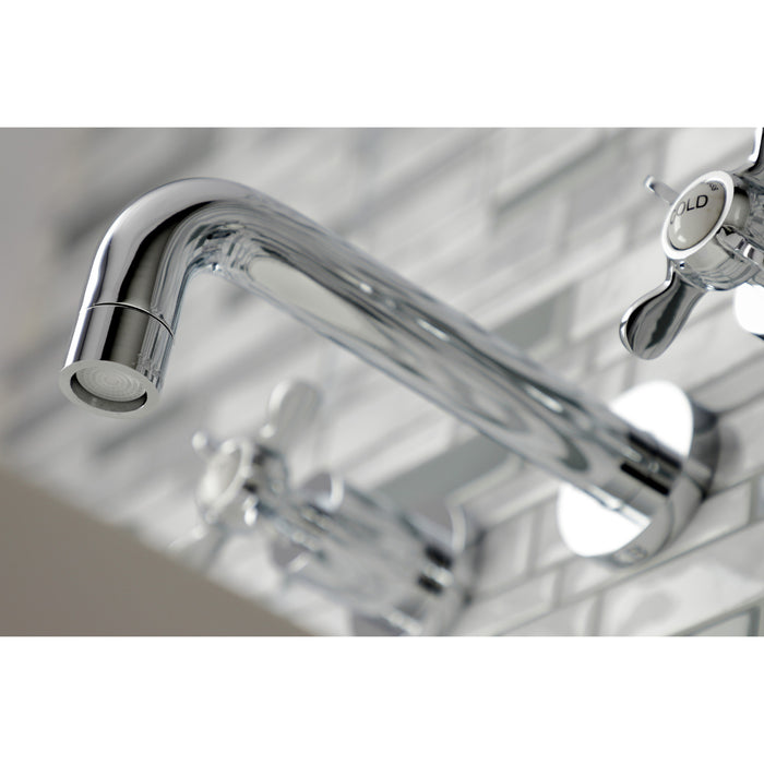 Kingston Sona KS8121BEX - Essex Double-Handle 3-Hole Wall Mount Bathroom Faucet, Polished Chrome