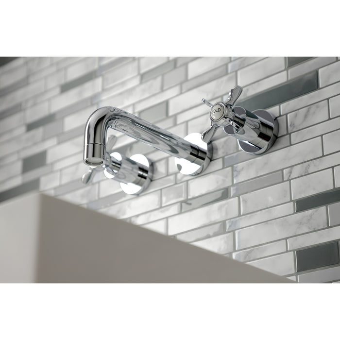 Kingston Sona KS8121BEX - Essex Double-Handle 3-Hole Wall Mount Bathroom Faucet, Polished Chrome