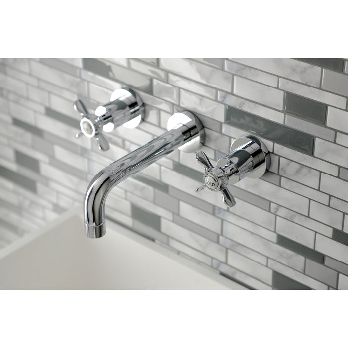 Kingston Sona KS8121BEX - Essex Double-Handle 3-Hole Wall Mount Bathroom Faucet, Polished Chrome