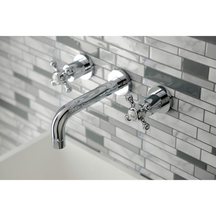 Kingston Sona KS8121BX - Metropolitan Double-Handle 3-Hole Wall Mount Bathroom Faucet, Polished Chrome