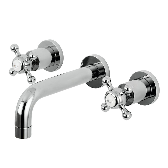 Kingston Sona KS8121BX - Metropolitan Double-Handle 3-Hole Wall Mount Bathroom Faucet, Polished Chrome
