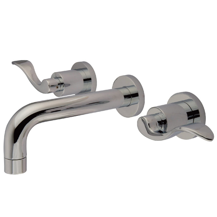 NuWave KS8121DFL Two-Handle 3-Hole Wall Mount Bathroom Faucet, Polished Chrome