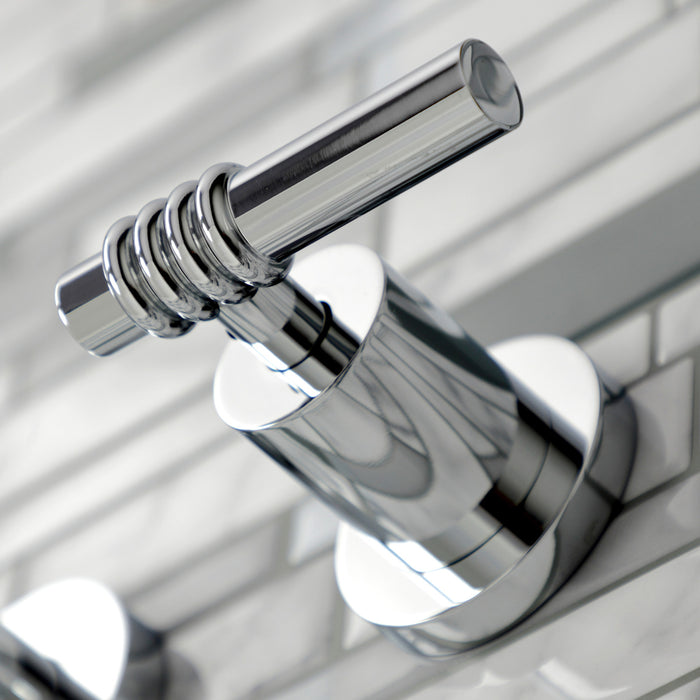 Milano KS8121ML Two-Handle 3-Hole Wall Mount Bathroom Faucet, Polished Chrome