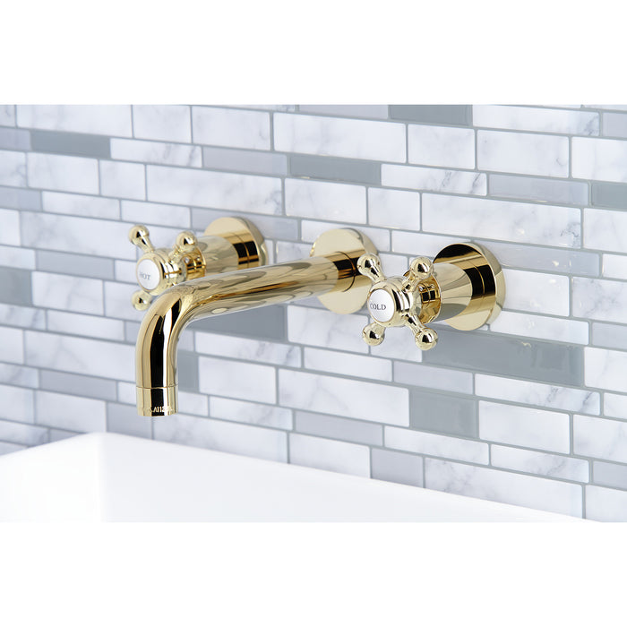 Metropolitan KS8122BX Two-Handle 3-Hole Wall Mount Bathroom Faucet, Polished Brass