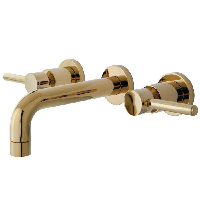 Concord KS8122DL Two-Handle 3-Hole Wall Mount Bathroom Faucet, Polished Brass