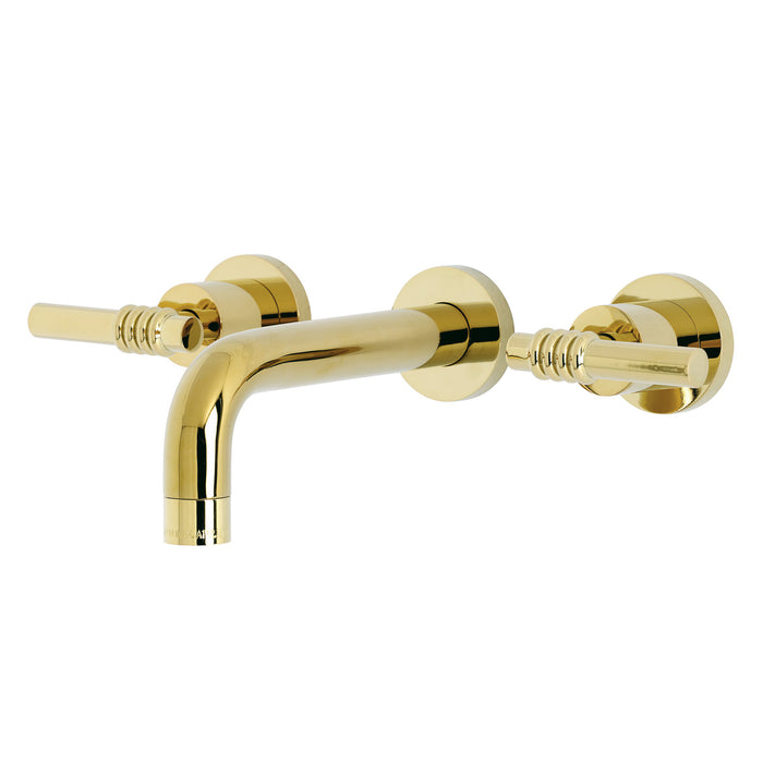 Milano KS8122ML Two-Handle 3-Hole Wall Mount Bathroom Faucet, Polished Brass