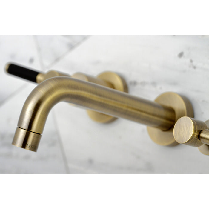 Kaiser KS8123DKL Two-Handle 3-Hole Wall Mount Bathroom Faucet, Antique Brass