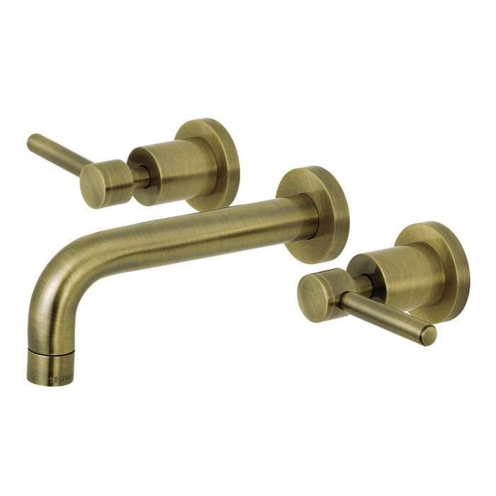Concord KS8123DL Two-Handle 3-Hole Wall Mount Bathroom Faucet, Antique Brass