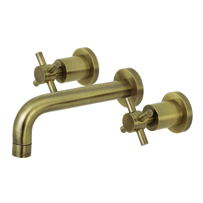 Kingston Sona KS8123DX - Concord Double-Handle 3-Hole Wall Mount Bathroom Faucet, Antique Brass