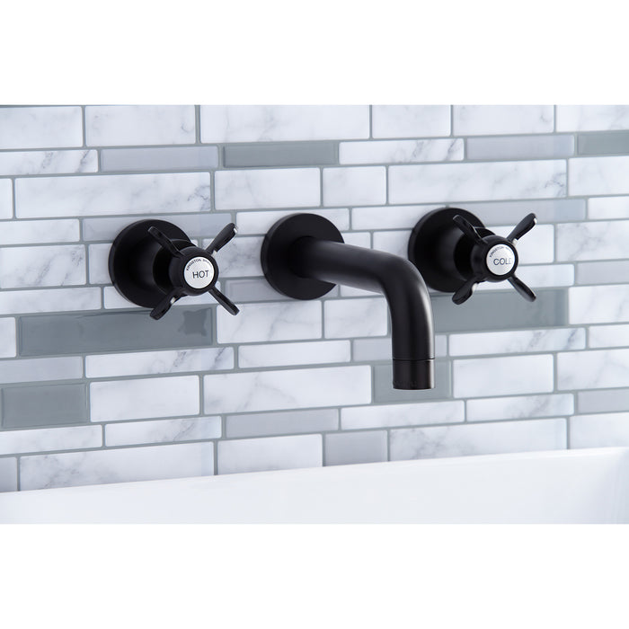 Kingston Sona KS8125BEX - Essex Double-Handle 3-Hole Wall Mount Bathroom Faucet, Oil Rubbed Bronze