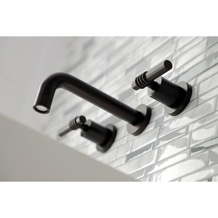 Milano KS8125ML Two-Handle 3-Hole Wall Mount Bathroom Faucet, Oil Rubbed Bronze