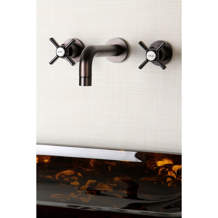 Kingston Sona KS8125ZX - Millennium Double-Handle 3-Hole Wall Mount Bathroom Faucet, Oil Rubbed Bronze