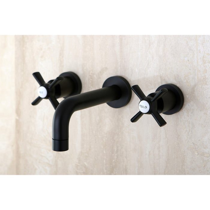 Kingston Sona KS8125ZX - Millennium Double-Handle 3-Hole Wall Mount Bathroom Faucet, Oil Rubbed Bronze