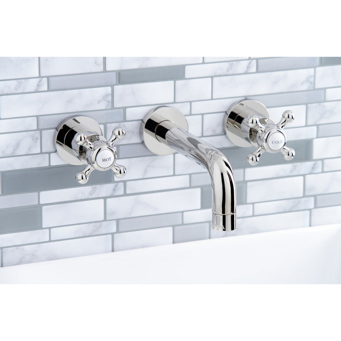 Metropolitan KS8126BX Two-Handle 3-Hole Wall Mount Bathroom Faucet, Polished Nickel