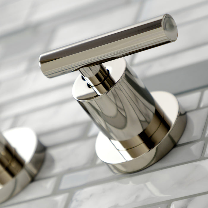 Manhattan KS8126CML Two-Handle 3-Hole Wall Mount Bathroom Faucet, Polished Nickel