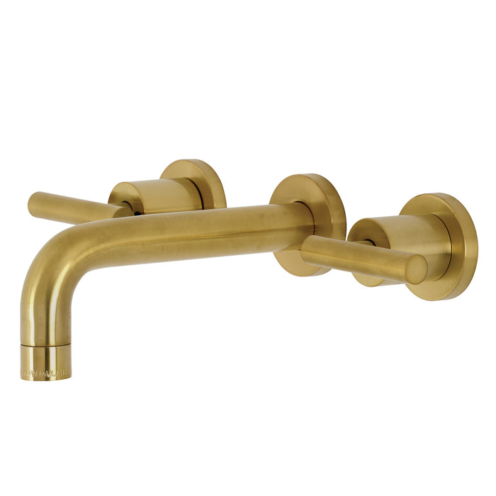 Manhattan KS8127CML Two-Handle 3-Hole Wall Mount Bathroom Faucet, Brushed Brass