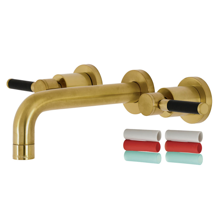 Kaiser KS8127DKL Two-Handle 3-Hole Wall Mount Bathroom Faucet, Brushed Brass