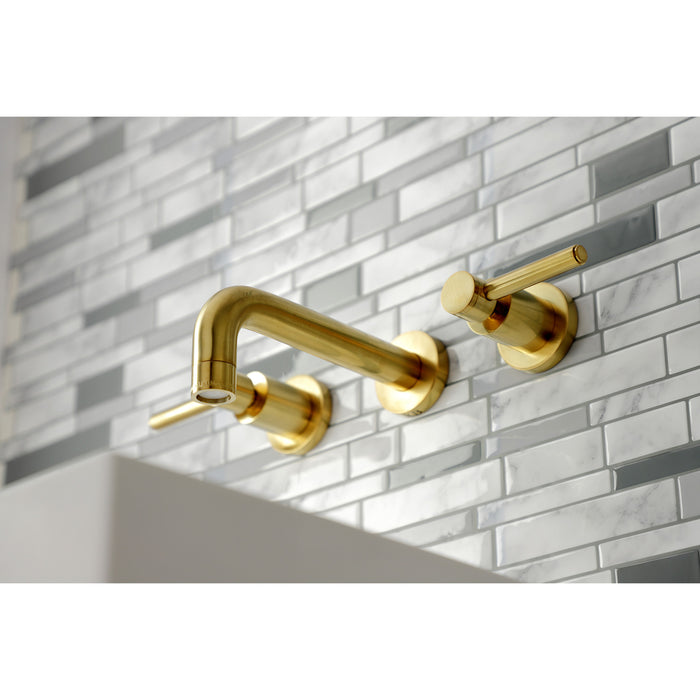 Concord KS8127DL Two-Handle 3-Hole Wall Mount Bathroom Faucet, Brushed Brass