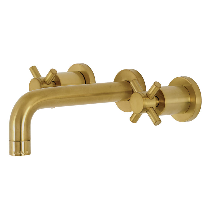 Concord KS8127DX Two-Handle 3-Hole Wall Mount Bathroom Faucet, Brushed Brass