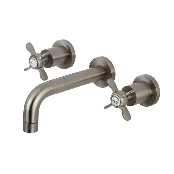 Kingston Sona KS8128BEX - Essex Double-Handle 3-Hole Wall Mount Bathroom Faucet, Brushed Nickel