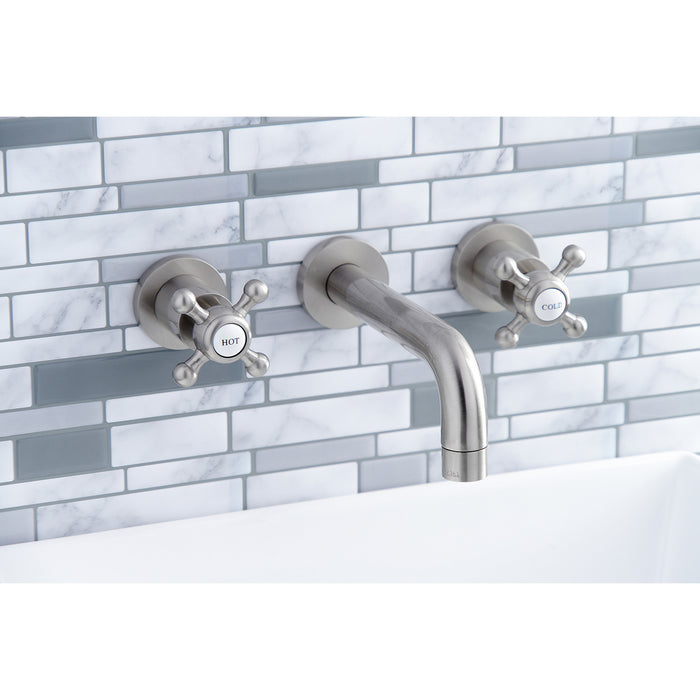 Metropolitan KS8128BX Two-Handle 3-Hole Wall Mount Bathroom Faucet, Brushed Nickel