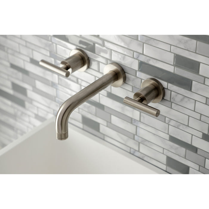 Manhattan KS8128CML Two-Handle 3-Hole Wall Mount Bathroom Faucet, Brushed Nickel