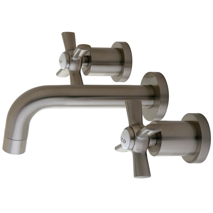 Millennium KS8128ZX Two-Handle 3-Hole Wall Mount Bathroom Faucet, Brushed Nickel