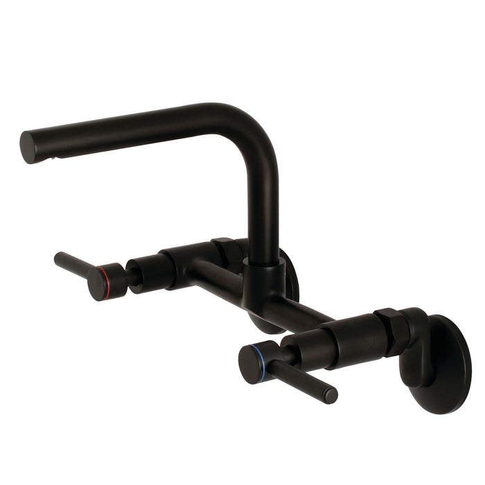 Concord KS812MB Two-Handle 2-Hole Wall Mount Kitchen Faucet, Matte Black