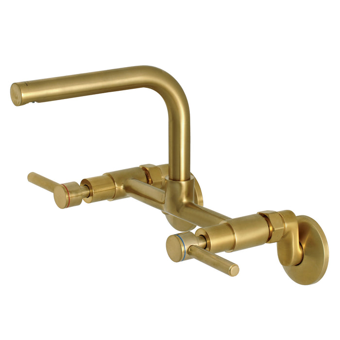 Concord KS812SB Two-Handle 2-Hole Wall Mount Kitchen Faucet, Brushed Brass