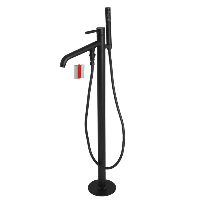 Kingston Sona KS8130DKL - Kaiser Single-Handle 1-Hole Freestanding Tub Faucet with Hand Shower, Matte Black