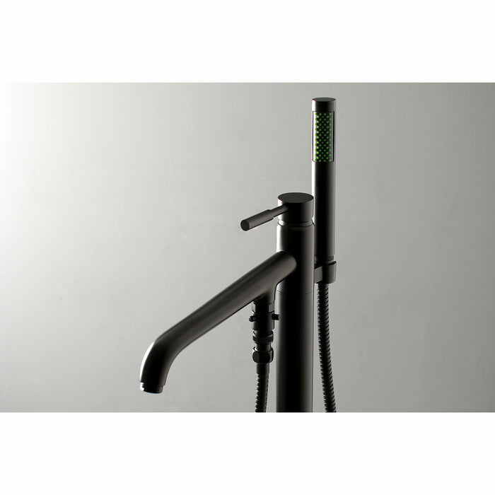 Concord KS8130DL Single-Handle 1-Hole Freestanding Tub Faucet with Hand Shower, Matte Black