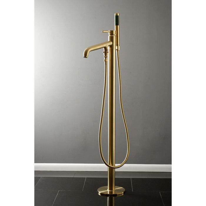 Concord KS8137DL Single-Handle 1-Hole Freestanding Tub Faucet with Hand Shower, Brushed Brass
