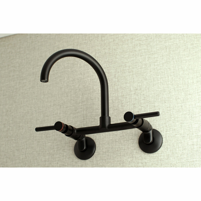 Concord KS814MB Two-Handle 2-Hole Wall Mount Kitchen Faucet, Matte Black
