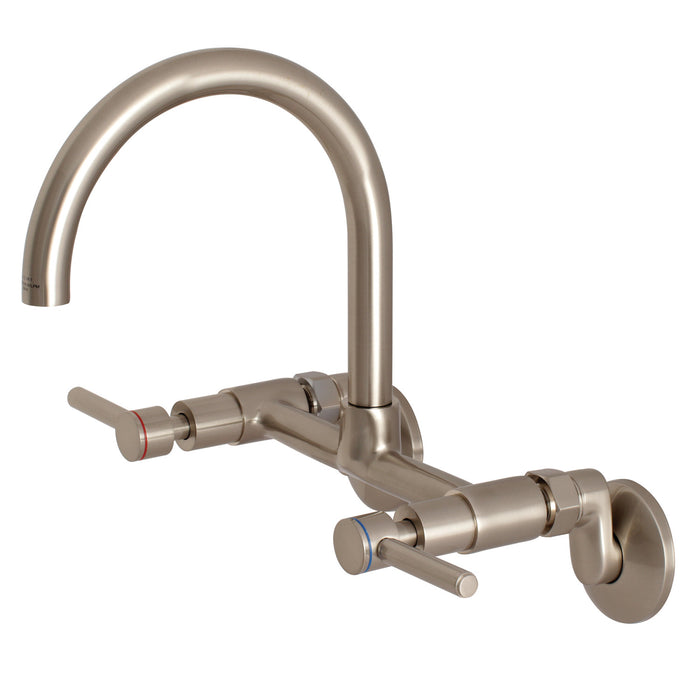 Concord KS814SN Two-Handle 2-Hole Wall Mount Kitchen Faucet, Brushed Nickel