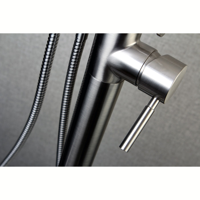 Kingston Sona KS8158DL - Concord Single-Handle 1-Hole Freestanding Tub Faucet with Hand Shower, Brushed Nickel