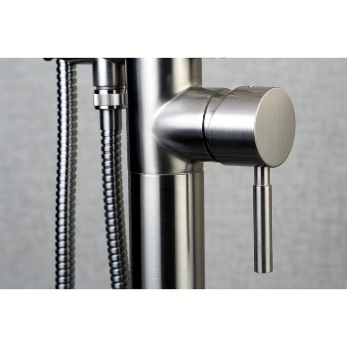 Kingston Sona KS8158DL - Concord Single-Handle 1-Hole Freestanding Tub Faucet with Hand Shower, Brushed Nickel