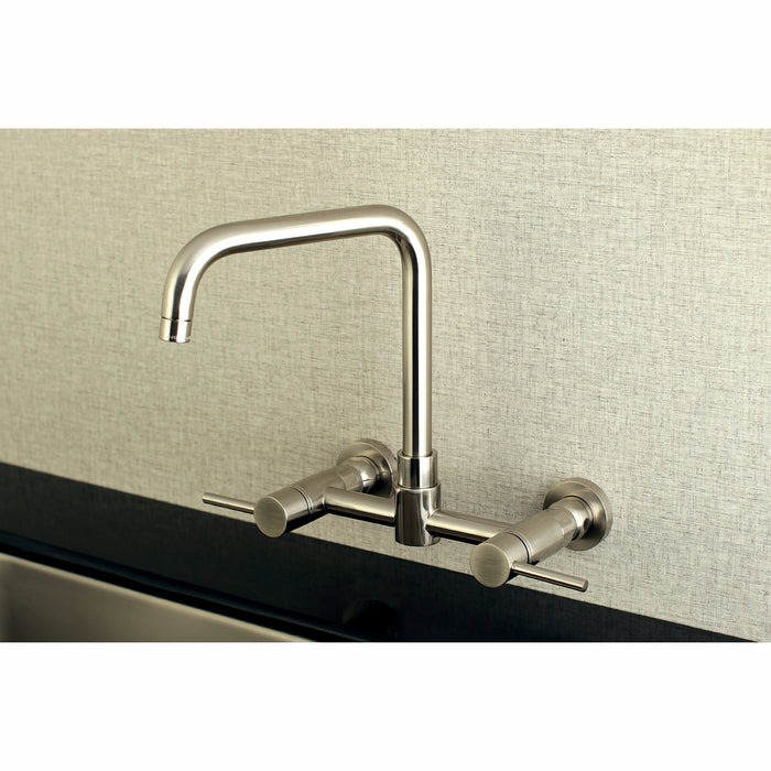 Concord KS8168DL Two-Handle 2-Hole Wall Mount Kitchen Faucet, Brushed Nickel