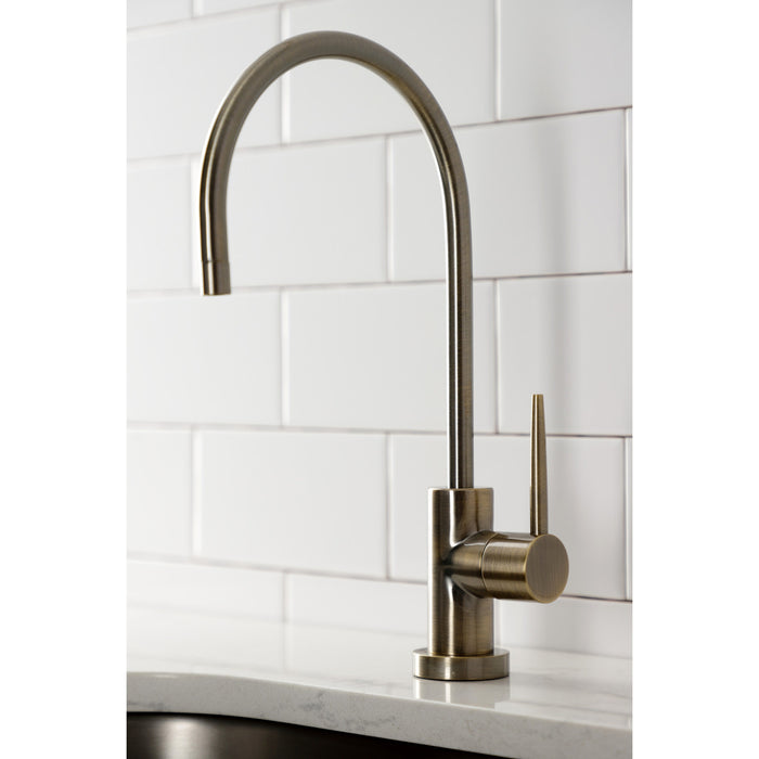 New York KS8193NYL Single-Handle 1-Hole Deck Mount Water Filtration Faucet, Antique Brass