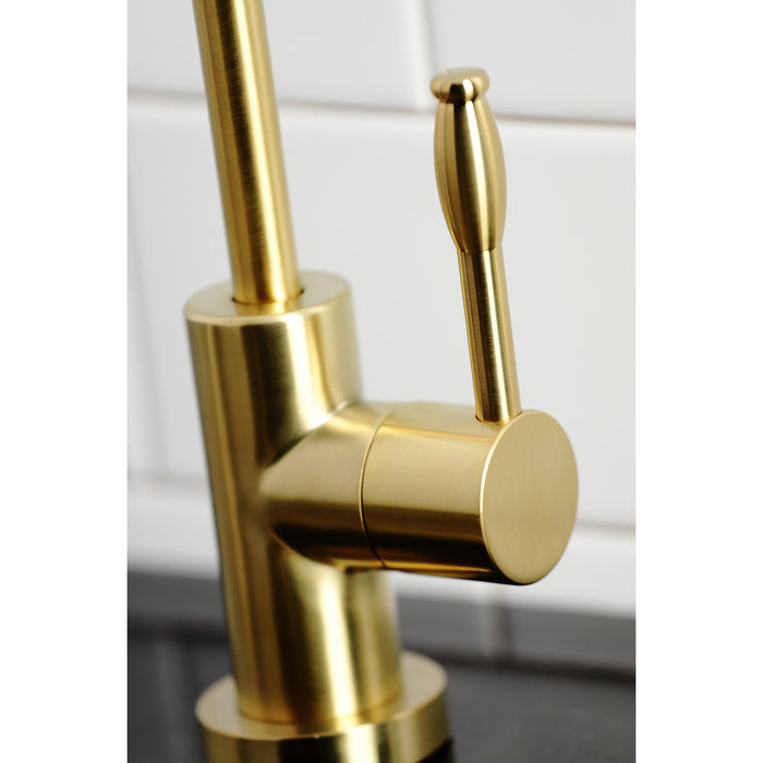 Nustudio KS8197NKL Single-Handle 1-Hole Deck Mount Water Filtration Faucet, Brushed Brass