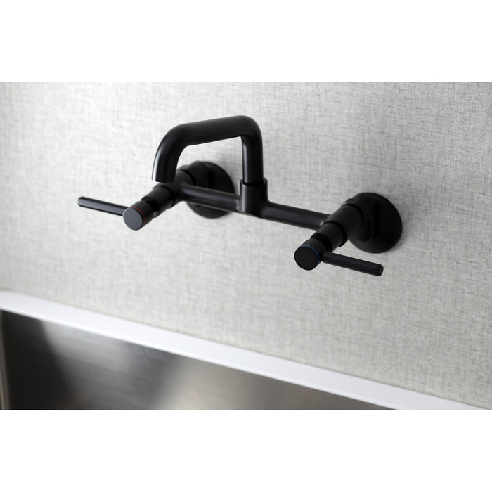 Concord KS823MB Two-Handle 2-Hole Wall Mount Kitchen Faucet, Matte Black
