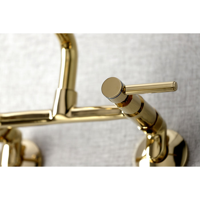 Concord KS823PB Two-Handle 2-Hole Wall Mount Kitchen Faucet, Polished Brass