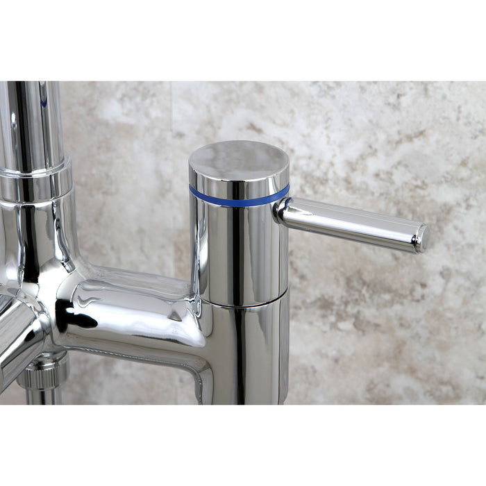Kingston Sona KS8351DL - Concord Three-Handle 2-Hole Freestanding Tub Faucet with Hand Shower, Polished Chrome