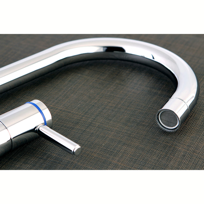 Kingston Sona KS8351DL - Concord Three-Handle 2-Hole Freestanding Tub Faucet with Hand Shower, Polished Chrome