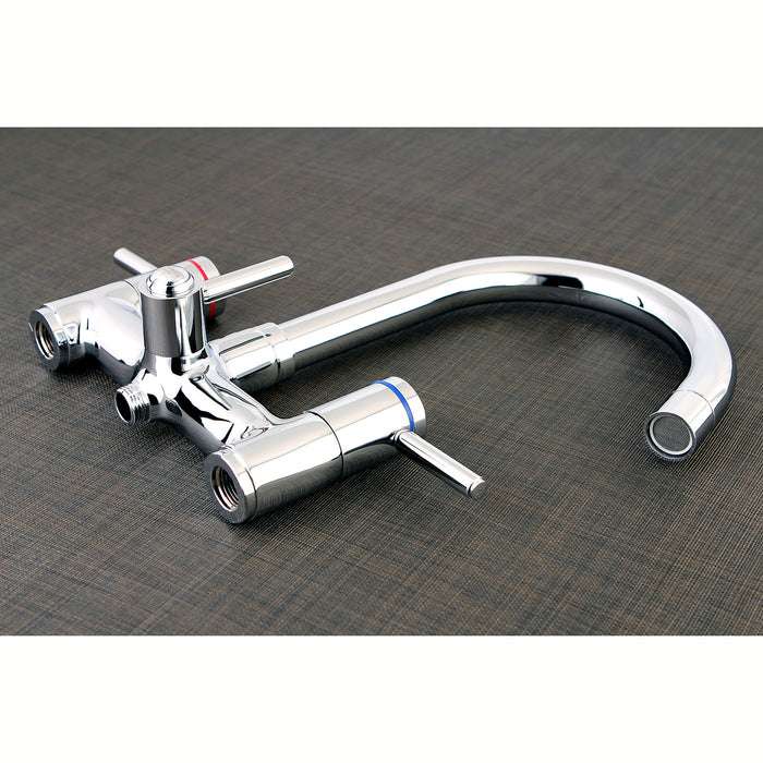 Kingston Sona KS8351DL - Concord Three-Handle 2-Hole Freestanding Tub Faucet with Hand Shower, Polished Chrome