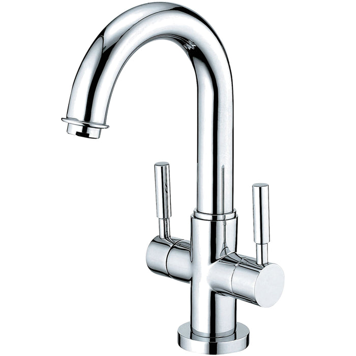 Concord KS8451DL Two-Handle 1-or-3 Hole Deck Mount Bathroom Faucet with Push Pop-Up, Polished Chrome