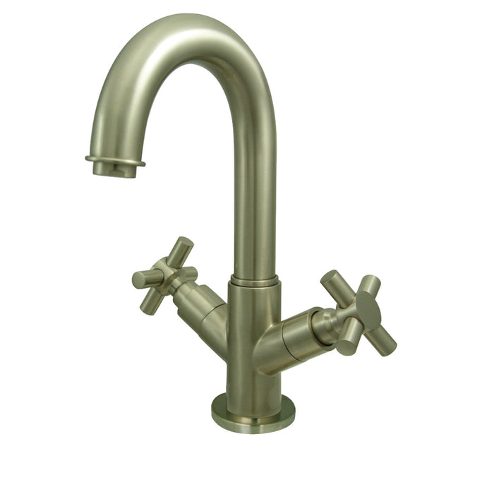 Concord KS8458JX Two-Handle 1-or-3 Hole Deck Mount Bathroom Faucet with Push Pop-Up, Brushed Nickel