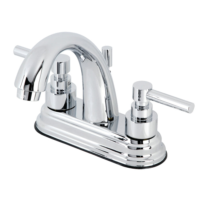 Elinvar KS8611EL Two-Handle 3-Hole Deck Mount 4" Centerset Bathroom Faucet with Brass Pop-Up, Polished Chrome